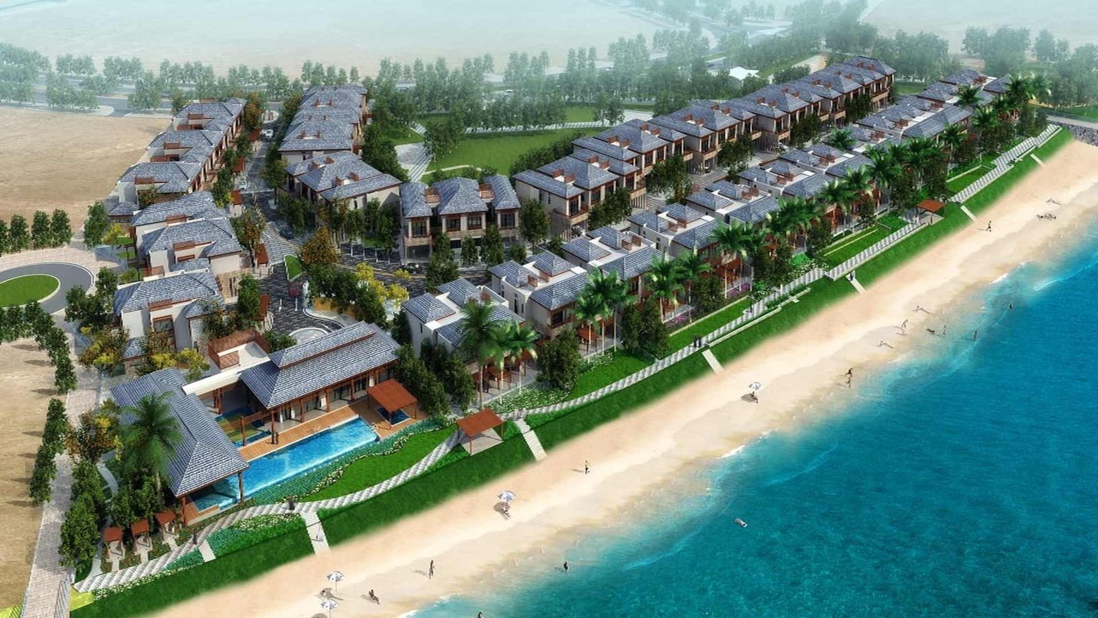 Two-storey villa exterior at Nalaya Villas with private garden and covered parking in Najmat Abu Dhabi